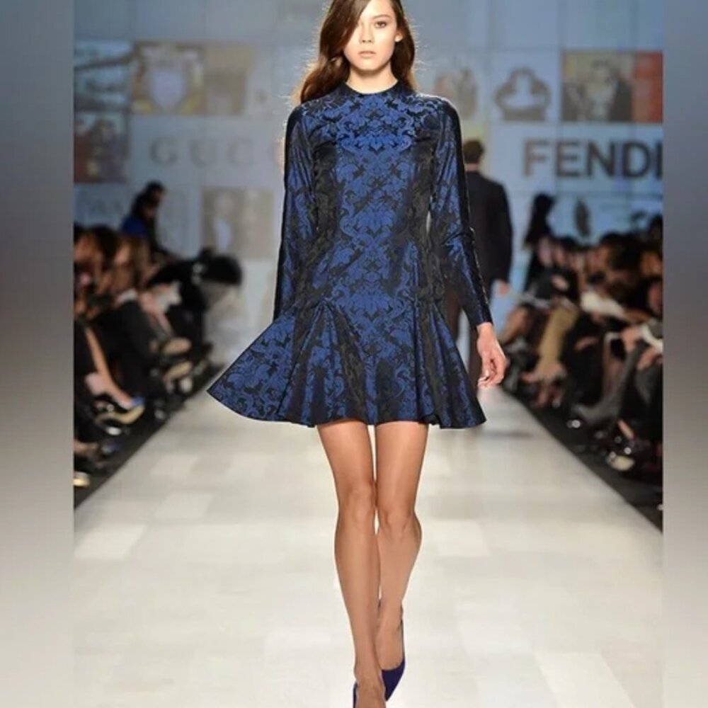 $1000 vintage STELLA MCCARTNEY quiet luxury cocktail navy dress blue xs 2 0